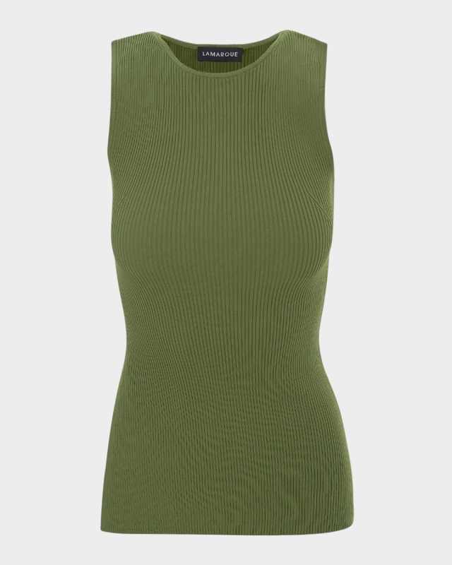 Milou Side-Slit Ribbed Tank Top